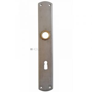 Langschild 1920er halbrund Türdrücker alt 17.5mm 72