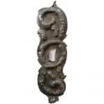 Schlüsselschild antik groß Stahlblech getrieben alt 19.5cm