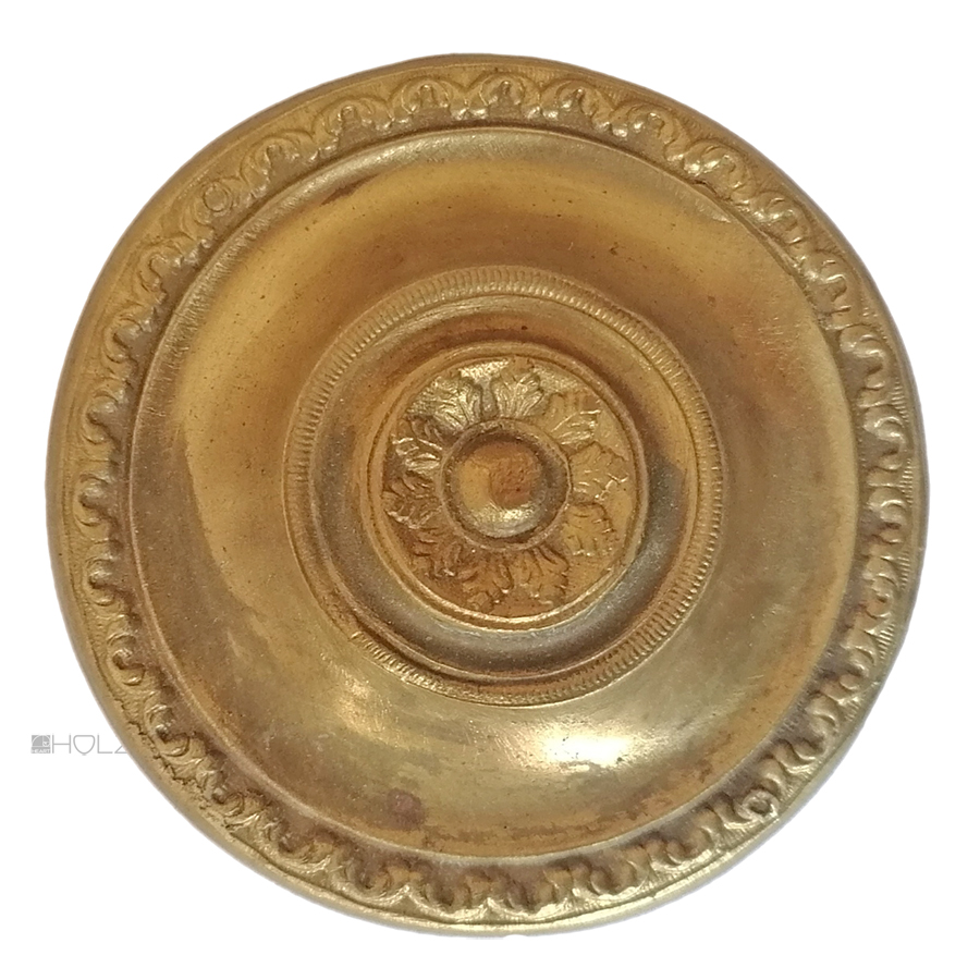 Möbel Bronze Rosette antik Blüte Empire Beschlag 67mm
