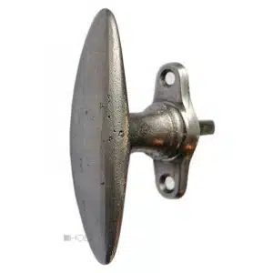 Fensterolive Art Deco 1920er alt Stahl Eisen oval 85/47/43