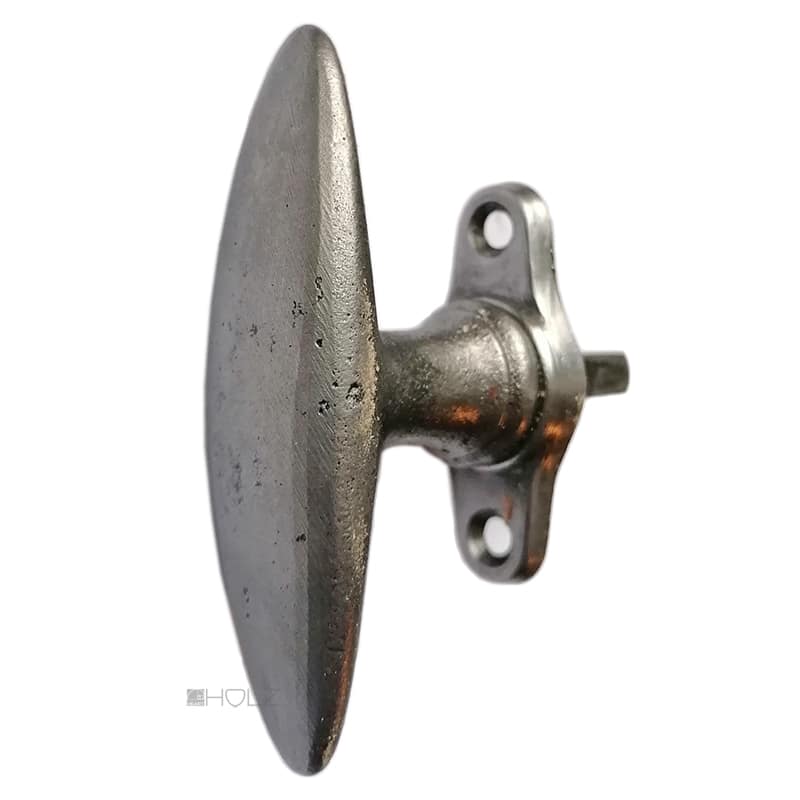 Fensterolive Art Deco 1920er alt Stahl Eisen oval 85/47/43