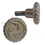 Ofengriff antik Knauf alt Ofen Eisen vernickelt