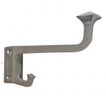 Kleiderhaken Jugendstil Avantgarde alt Messing vernickelt 12.5cm