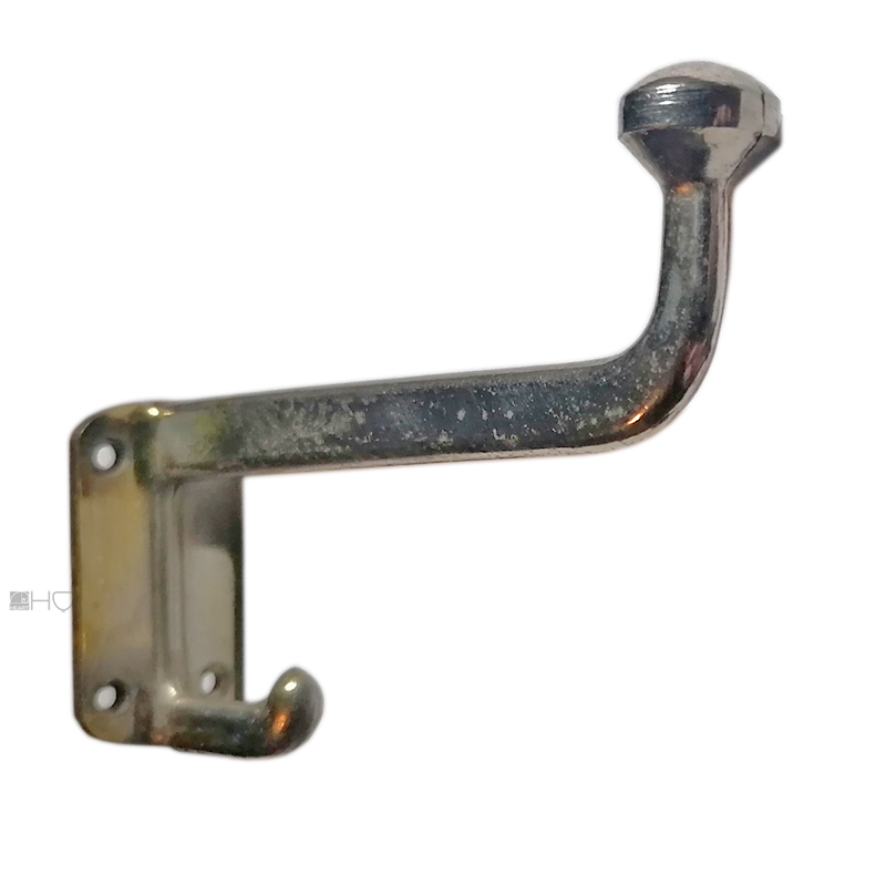 Kleiderhaken alt Mantelhaken Garderobe Messing vernickelt 12cm
