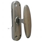 Basküle Fenstergetriebe 1920er alt Stahl 111mm oval Links Reiber