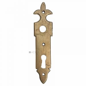 Biedermeier Kurzschild antik Messing alt Lilie 37x165-13x58
