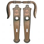 Prächtige Drückergarnitur Jugendstil alt floral Türdrücker 8er Vk 72