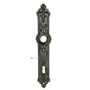 Langschild antik Lilie Gründerzeit alt Türdrücker 19.2 mm 87