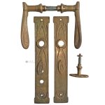 Tür Drückergarnitur alt Jugendstil gotik prächtige Türgriffe 68mm 10/9er Vk