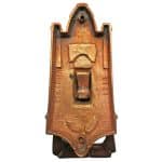 Türklingel Jugendstil Avantgarde Ziehklingel antik Messing alt 18cm