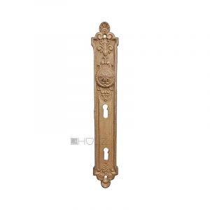 Langschild Doppelschloss antik Eisen Drückerblende alt Gründerzeit 48 mm 125