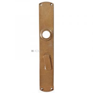 Langschild 1920er halbrund alt Messingguss Türdrücker Haustür 21.3mm 80