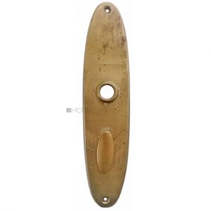 Langschild 1920er alt oval Messingblech 51x233-16.3x68