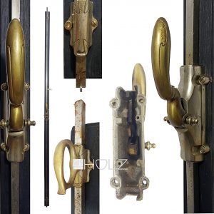 Fenster Basküle Jugendstil antik Chrom Messing Fenster Verriegelung 179 cm