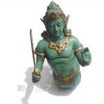 Asia Bronze Naga Gottheit Schlangengott mit Schwert 2180gr.