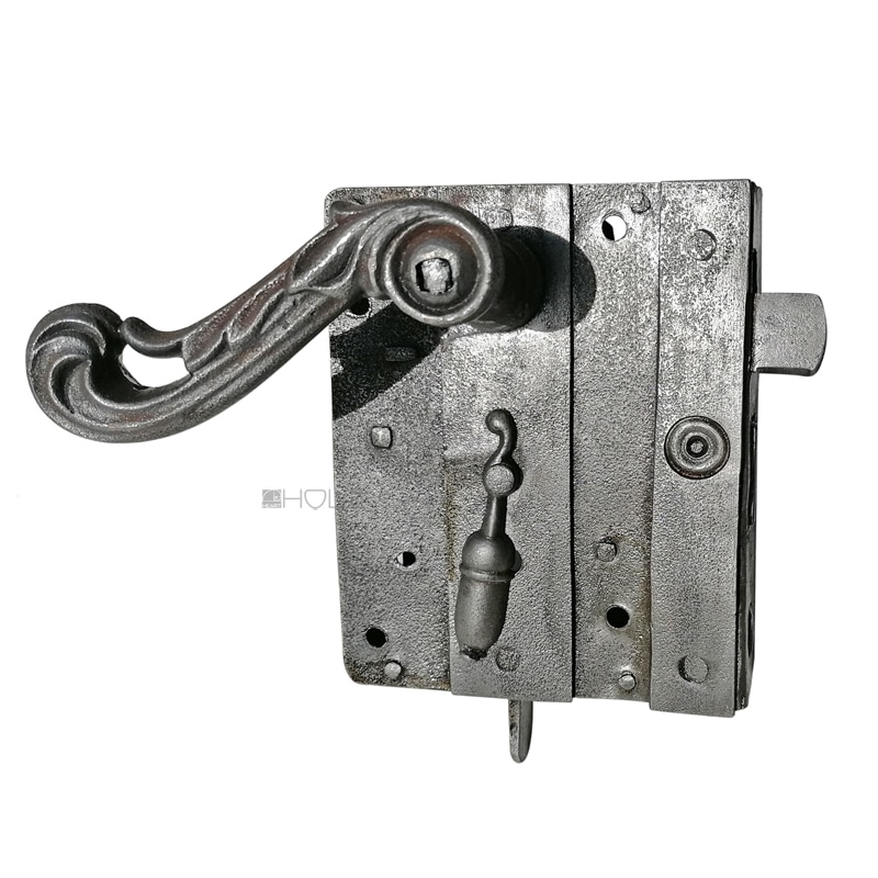 Tür Kastenschloss antik alt Eichel Türdrücker neo barock links 69/74