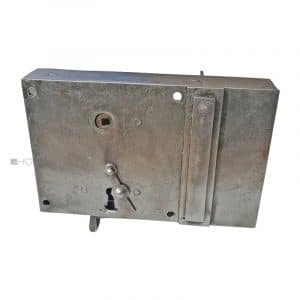 Biedermeier Kastenschloss groß verdeckte Falle antik alt Tür links 70/6.5/60