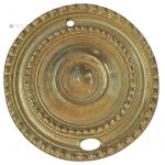 Möbel Bronze Rosette feuervergoldet Perlen alt antik 49mm