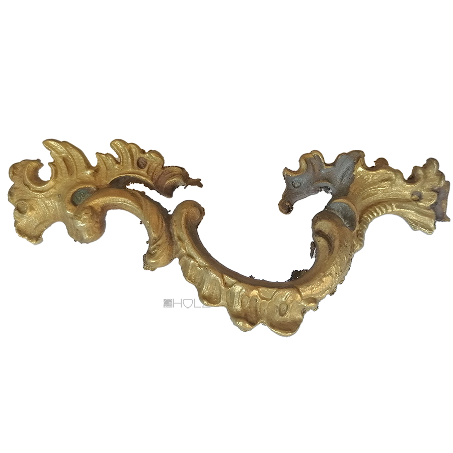 Schubladengriff antik Bronze alt barock Rocaille 14.5cm