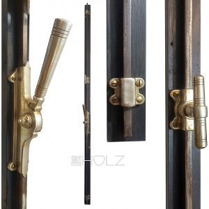 Jugendstil Fenster Basküle antik Messing vernickelt alt 140 cm