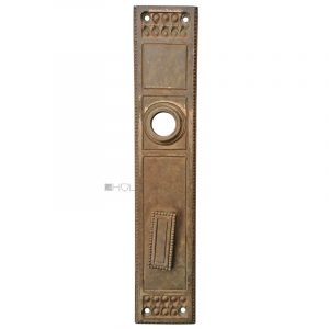 Langschild alt Bauhaus Kubus Kugel Messing Türdrücker 17.2mm 83