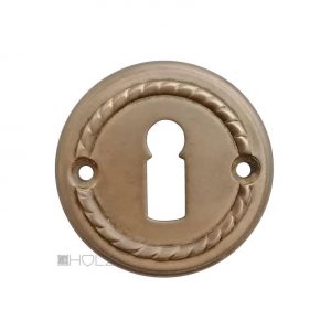 Schlüsselschild antik Tür Schlüsselrosette Messing rund Seil Rosette 53mm