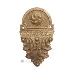 Bronze Beschlag Möbel Blattwerk Blüte feuervergoldet antik 11,5 cm