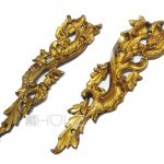 Bronze Applikationen antik Barock feuervergoldet 17cm