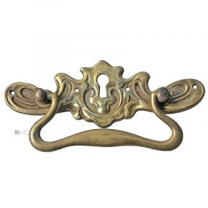Prächtig großer Schubladengriff Jugendstil floral Kommode alt 14.5cm