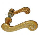 Türdrücker Jugendstil Blüte antik Türklinken Volute 16.3mm 9er Vkl