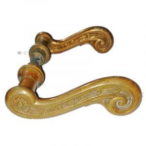 Türdrücker Jugendstil Blüte antik Türklinken Volute 16.3mm 9er Vkl
