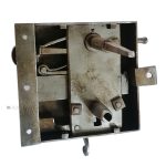 Tür Kastenschloss antik Messing alt Biedermeier links 60/67