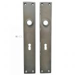 Langschilder alt Bauhaus Wehag Messingguss vernickelt 39x250-16x78