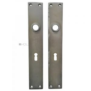 Langschilder alt Bauhaus Wehag Messingguss vernickelt 39x250-16x78