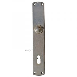 Langschild Jugendstil Avantgarde halbrund vernickelt alt Blende 78mm