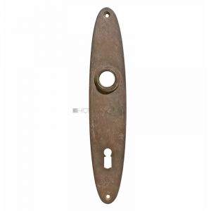 Langschild 1920er alt Messingguss oval Türdrücker 17.3mm 78