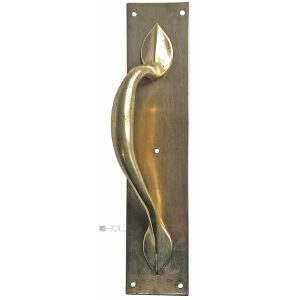 Stoßgriff handgefertigt alt Messing geschwungen Türgriff 30.5cm