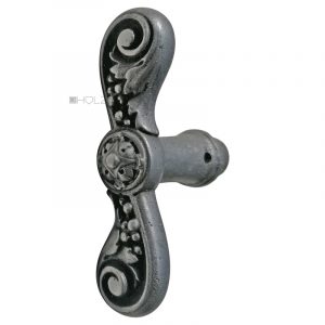 Fensterolive antik Blüte Eisen neobarock alt 91mm