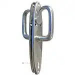 Boot Drückergarnitur Messing verchromt oval 92mm 9er Vk