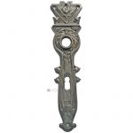 Langschild antik Jugendstil alt floral Eisen Glöckchen 18.1mm 72