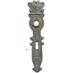 Langschild antik Jugendstil alt floral Eisen Glöckchen 18.1mm 72