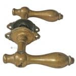 Türdrücker antik Biedermeier alt Birnengriff Rosetten 8.3er Vk