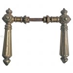 Haustür Türdrücker antik groß Würfel Blüte Gründerzeit alt 20.8mm 11er Vk
