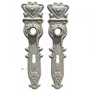 Langschilder antik Jugendstil floral alt weiß Eisen 18.2mm 72