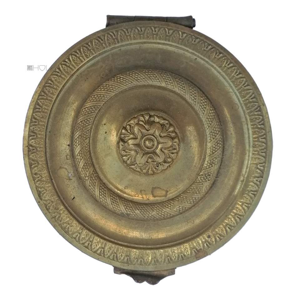 Lüftungsklappe antik Ofen Kamin Messing Rosette alt 12cm