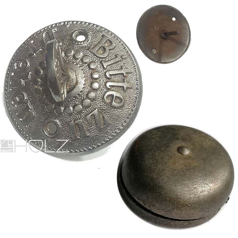 Tür Haus Drehklingel antik alt Türklingel Glocke BITTE DREHEN