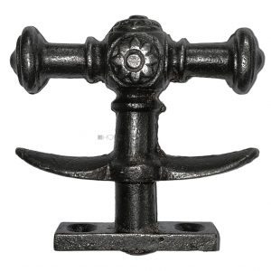 Fensterolive antik Eisen Blüte Vorreiber alt Doppelreiber 18mm