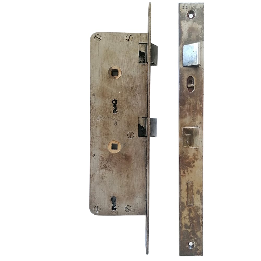 Tür Einsteckschloss Jugendstil Doppelschloss alt antik 9er Vk 114 mm rechts