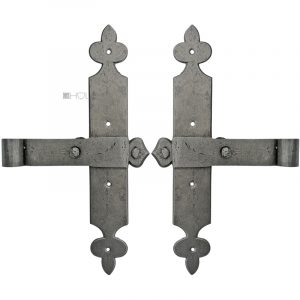 Paar Kreuzbänder antik alt Türband geschmiedet 24cm 11er Dornloch