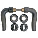 Drückergarnitur Avantgarde Art Deco Horn schwarz alt Türdrücker